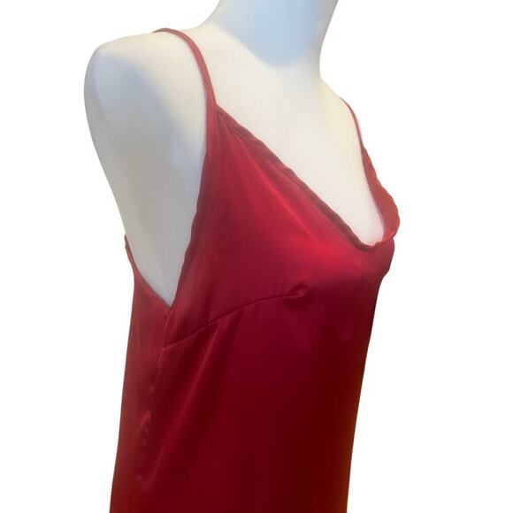 SEE YOU MONDAY LA NWT RED SATIN SLIP DRESS WOMENS SIZE LARGE - Picture 7 of 8